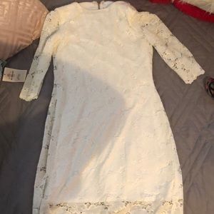 White Formal floral lace dress